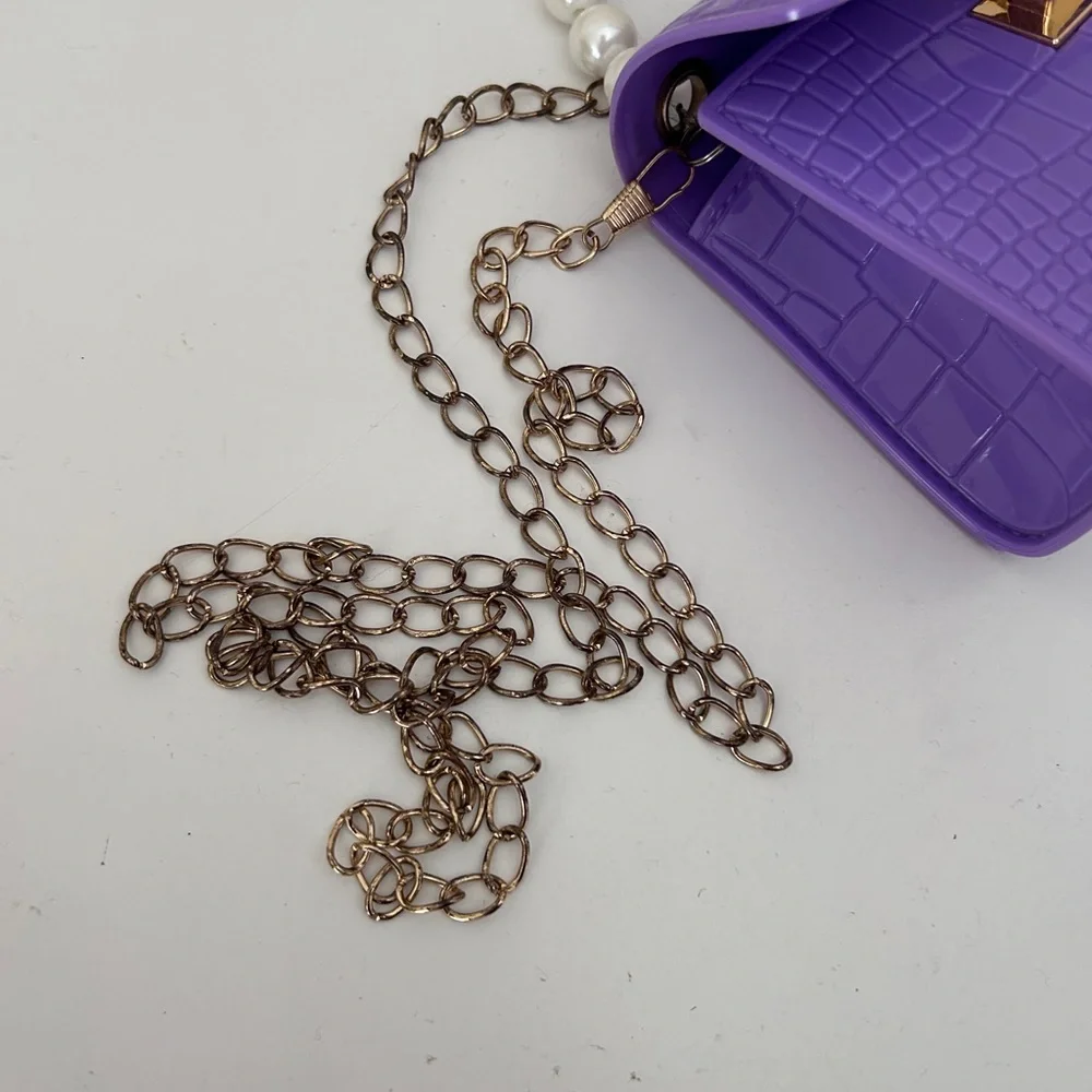 Pearl-Handle Mini Shoulder Bag in Lavender